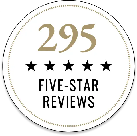 290 five-star reviews badge
